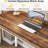 47-Inch Rustic Brown Computer Desk With 5 Drawers, Reversible Cabinet For Small Spaces, Modern Home Office Furniture-309595937