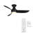44" Corona 3 - Blade Outdoor/Indoor Smart Flush Mount Ceiling Fan with Remote Control and Dimmable LED Light Kit Included, Brushed Nickel/Matte Black-90284716-66343244