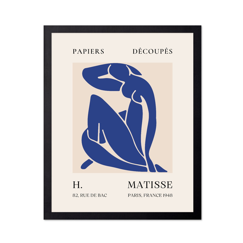 Henri Matisse - Blue Nude II No2, H 24 po x l 32 po, Affiche, Sans cadre