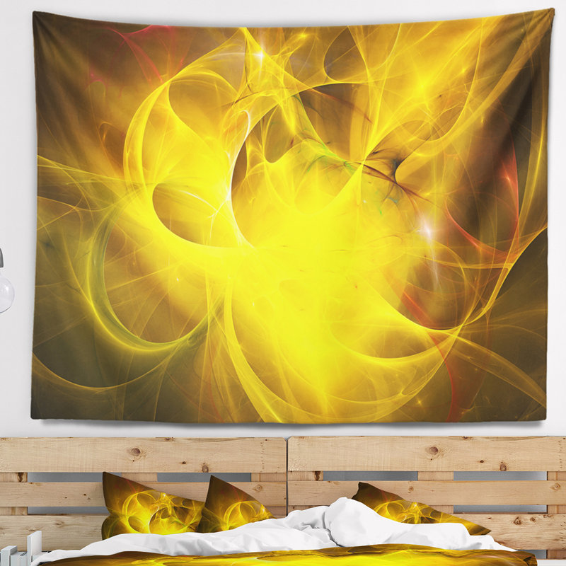 Tapisserie étoile jaune nébuleuse Abstract, H 78 po x l 92 po