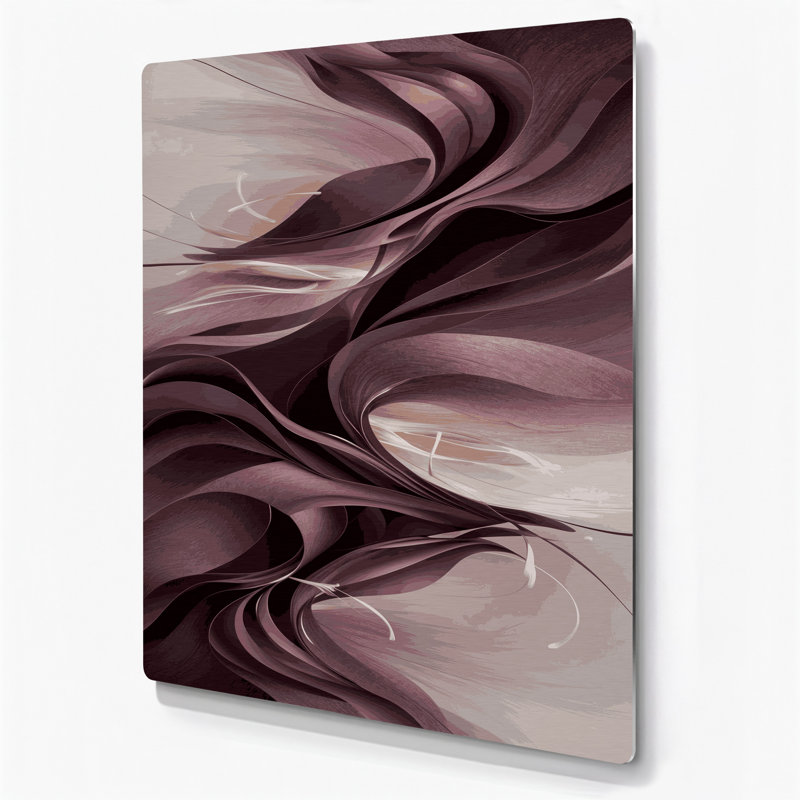 Abstract Landscape 64 Beige Metal Wall Art, 11" H x 14" W