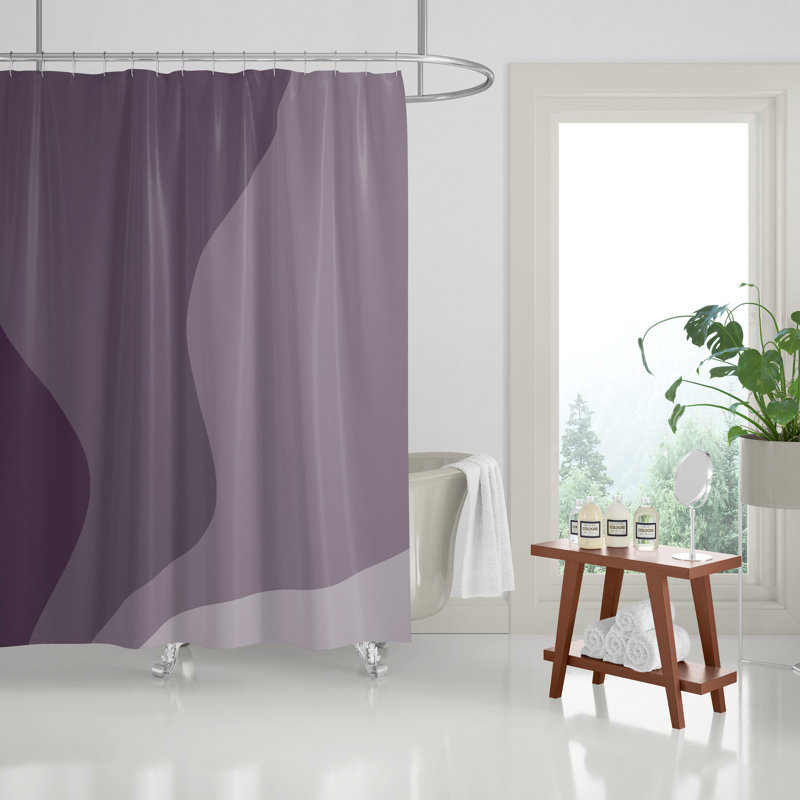 Rideau de douche Edo Waves, Mauve