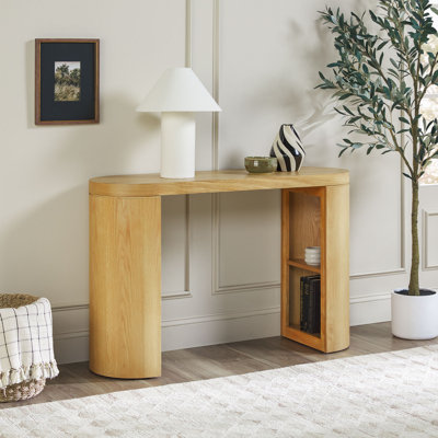 Modern Solid Wood 48" Console Table With Column Legs And Storage by Latitude Run