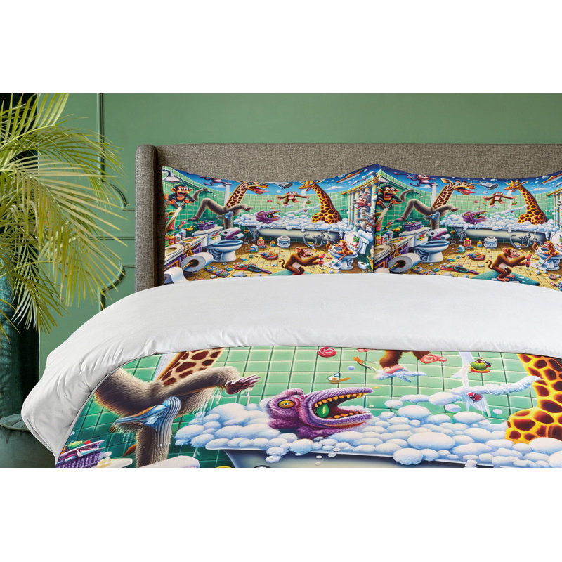 Ensemble de housse de couette en microfibre, Housse de couette pour grand lit et 2 taies décor