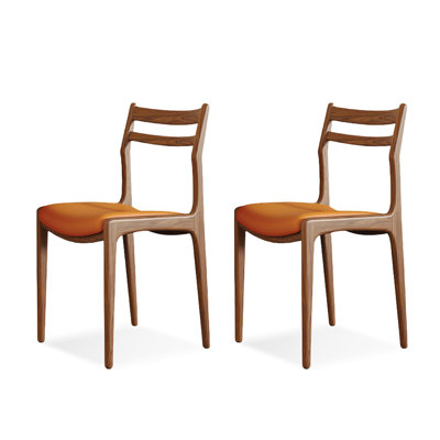 Ensemble de 2 chaises d'appoint 17,72 "à dossier uni orange