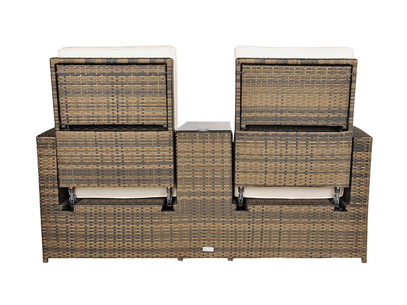 Harker 82cm Long Reclining Double Chaise with Cushions and Table