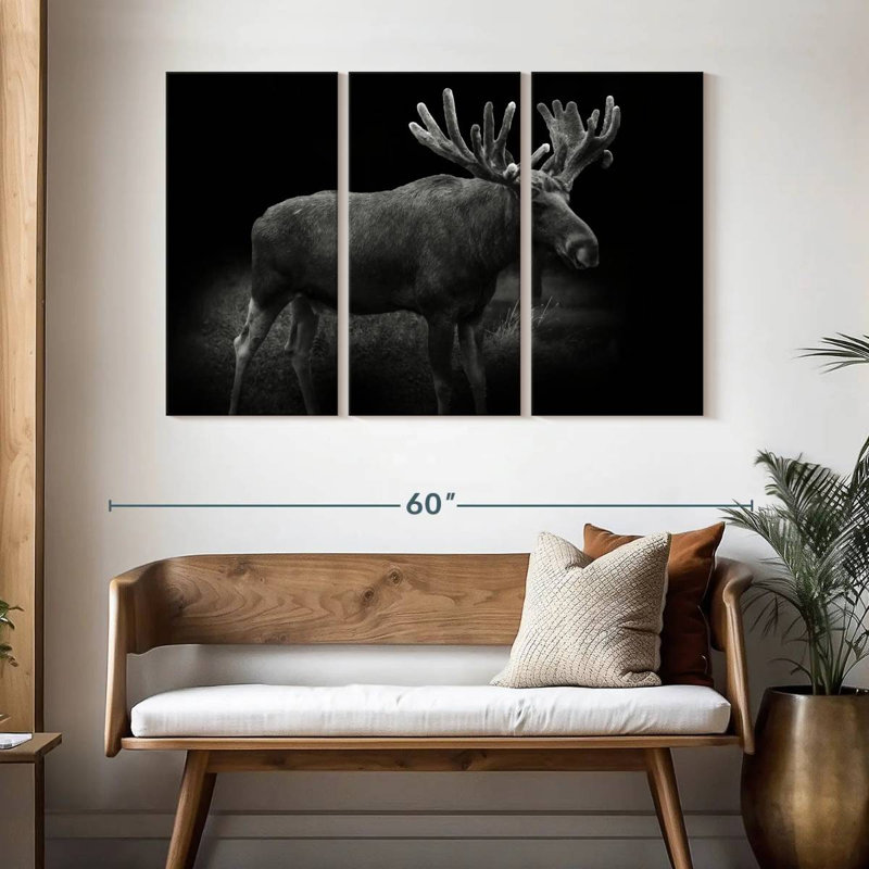 Monochromatic Bull Moose, 32" H x 50" W