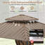 Pavillon de jardin 12 po x 12 pi avec toit en métal galvanisé robuste à double toit-117464520