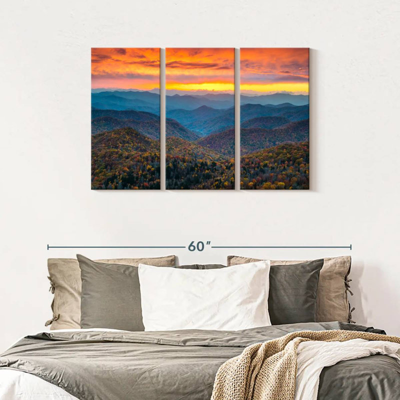Ensemble de 3 pièces Blue Ridge Parkway, H 28 po x l 45 po x P 1,25 po
