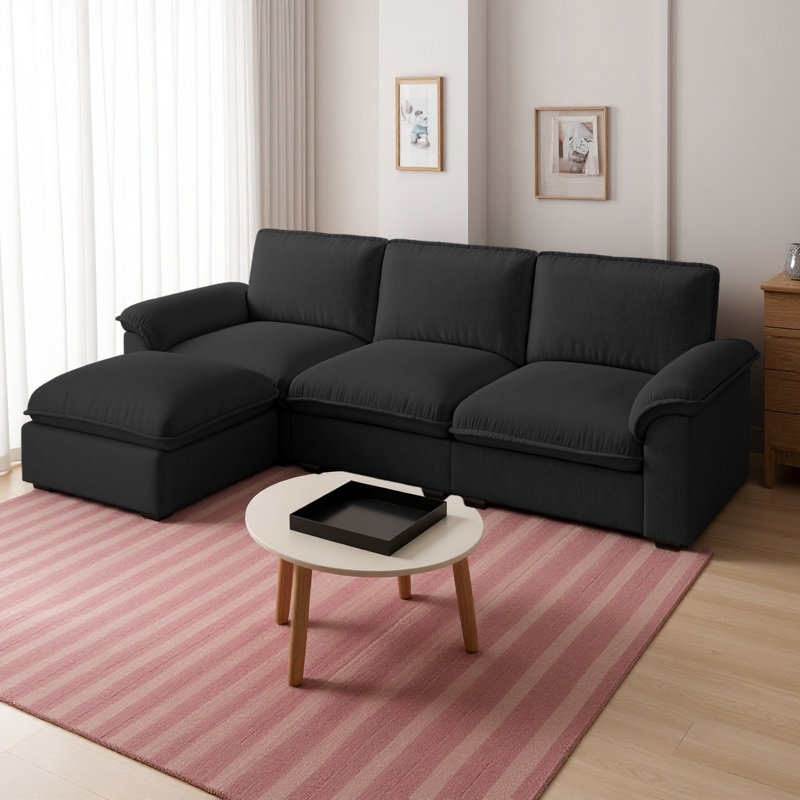 Canapé modulaire Cloud Couch For L, Chenille noir