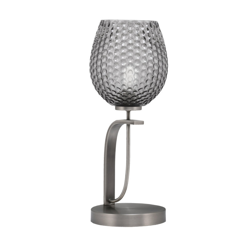 Cavella Accent Lamp With 7.5" Smoke Textured Glass, Graphite