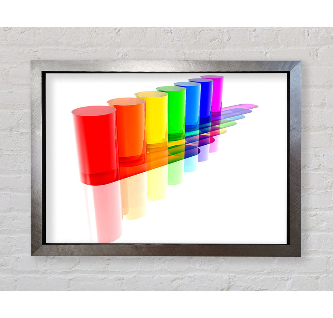 Rainbow Tubes Gerahmter Druck Wandkunst