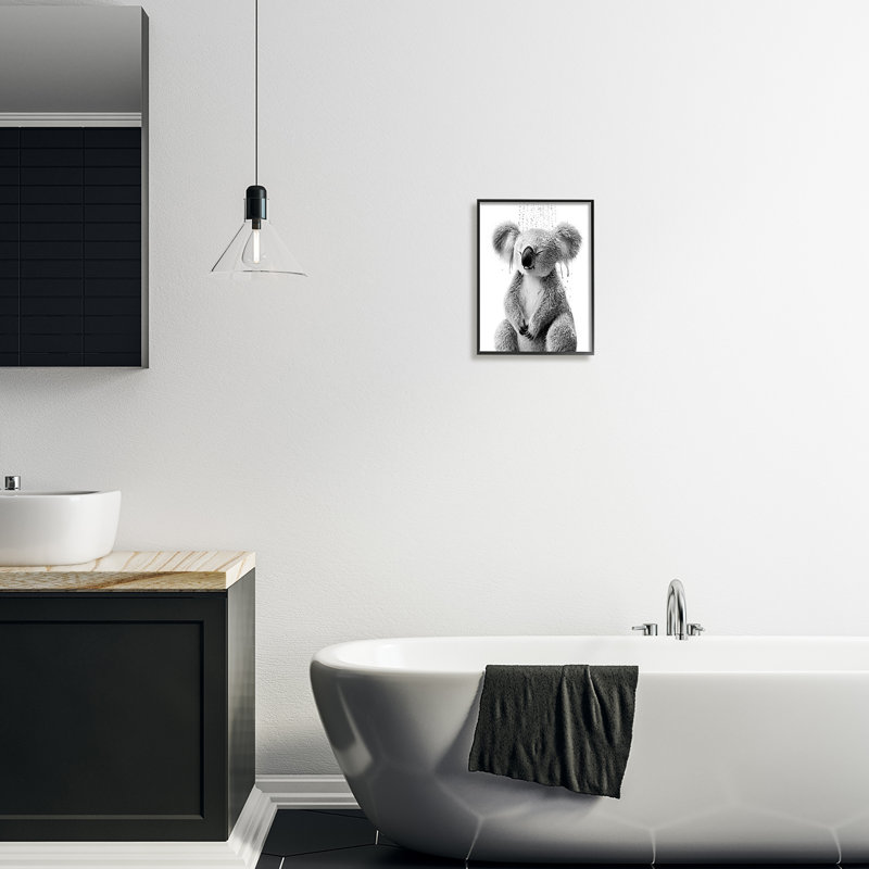 Stupell Industries Koala, Giclée encadrée noir minuit, H 14 po x l 11 po x P 1,5 po