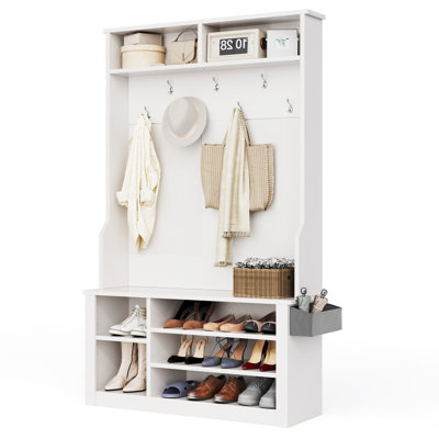 Beitske 43.4" W Hall Tree with Bench and Shoe Storage