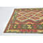 Tapis de zone en laine noué la/rouge 3 pi 6 po x 4 pi 10 po one-of-kind Lorain