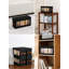 Ensemble de 4 boîtes de rangement pour CD DVD en tissu Oxford - Organisateur empilable pliable avec fenêtre visible et couvercle anti-poussière