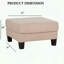 Repose-pieds carré contemporain avec rangement beige-457524405