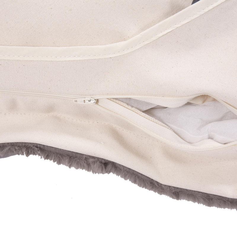 Coussin de repose-pieds Puff Angora Stone - Coussin et housse seulement, Pierre