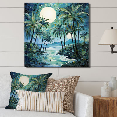 «Green Minimalims Palm Trees IV», reproduction sur toile