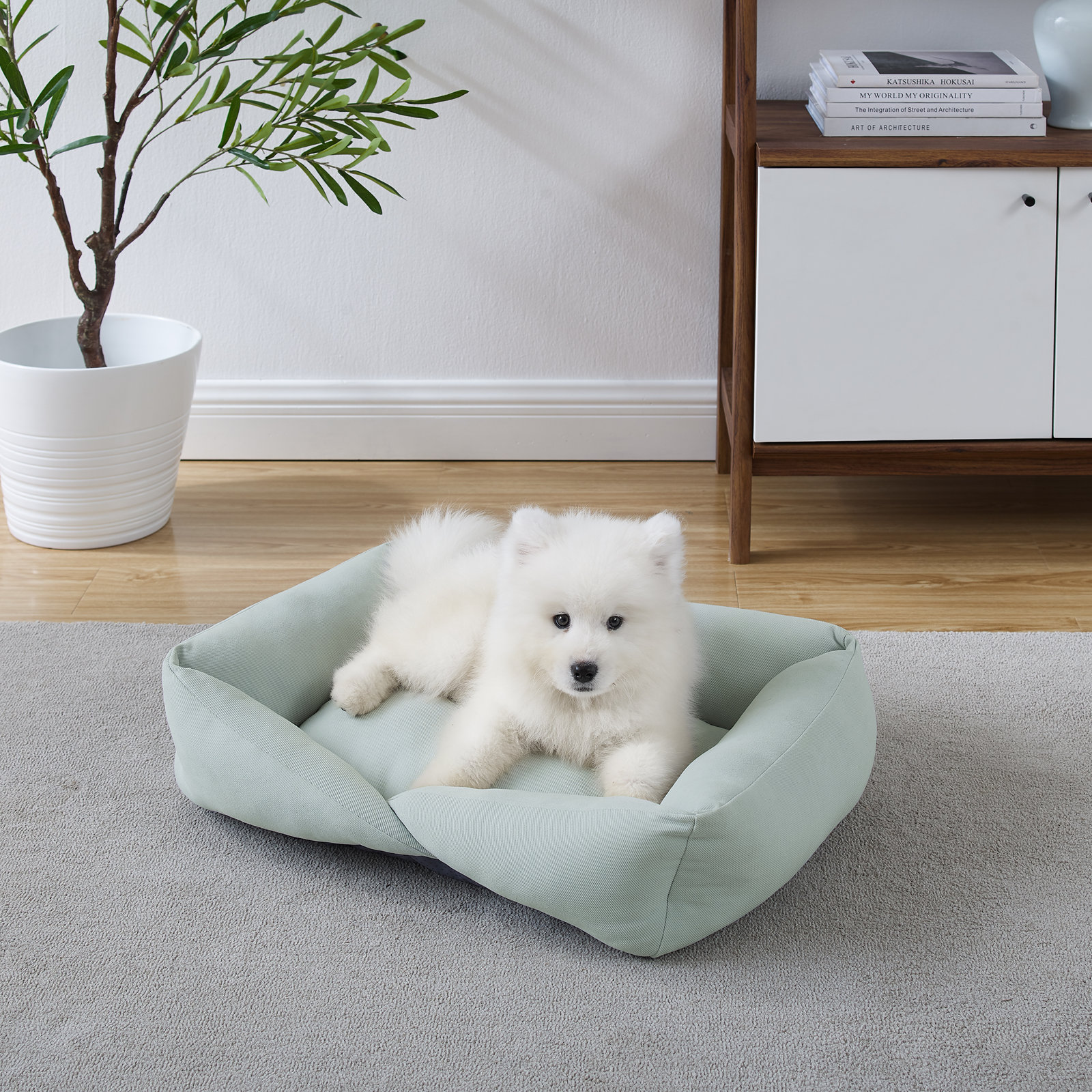 Ellie Pet Pillow, Light Blue, Small (18.5" W x 14.96" D x 6.9" H)