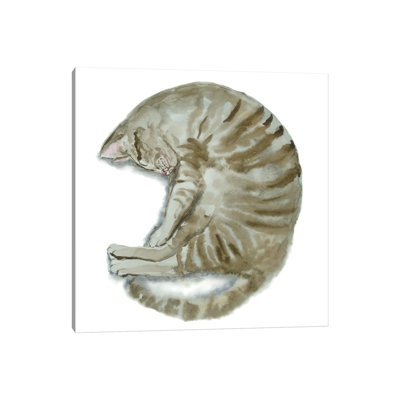 Sleeping Tabby Cat III by Alexey Dmitrievich Shmyrov - Wrapped Canvas Gallery-Wrapped Canvas Giclée