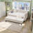 Twin Size Velvet Daybed with Trundle, Modern Diamond Tufted Sleeper Sofa-14731852