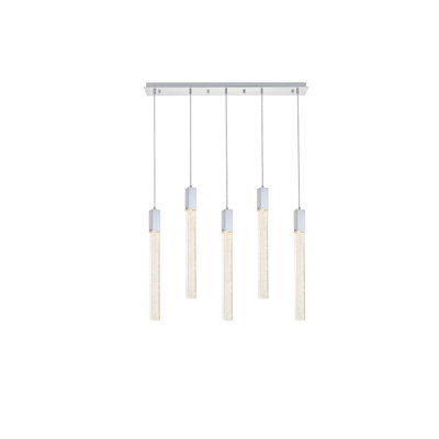 Weston 5 lights pendant in satin gold