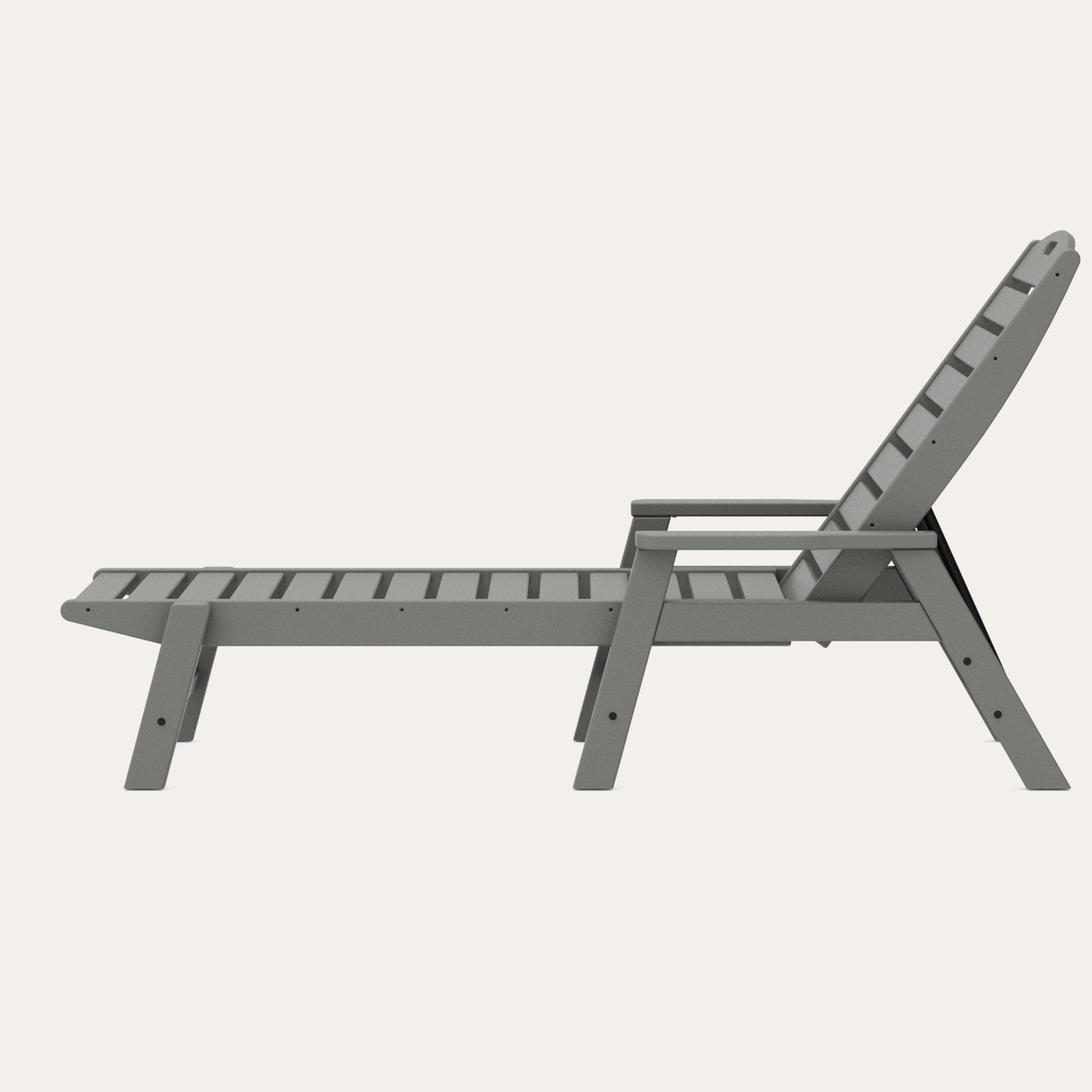 POLYWOOD® Nautical 27" Patio Chaise Lounge, Slate Gray