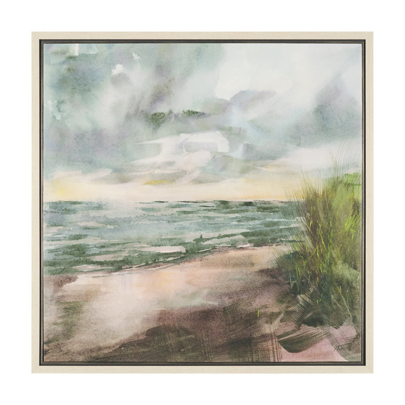 «Harillaq View II By Studio», œuvre de toile texturée encadrée à la main, Beach View II