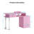 Manicure Nail Table For Nail Tech With Visible Display Desktop, Nail Workstation With Dust Collector, Wrist Cushion And 4 Large Drawers, Pink