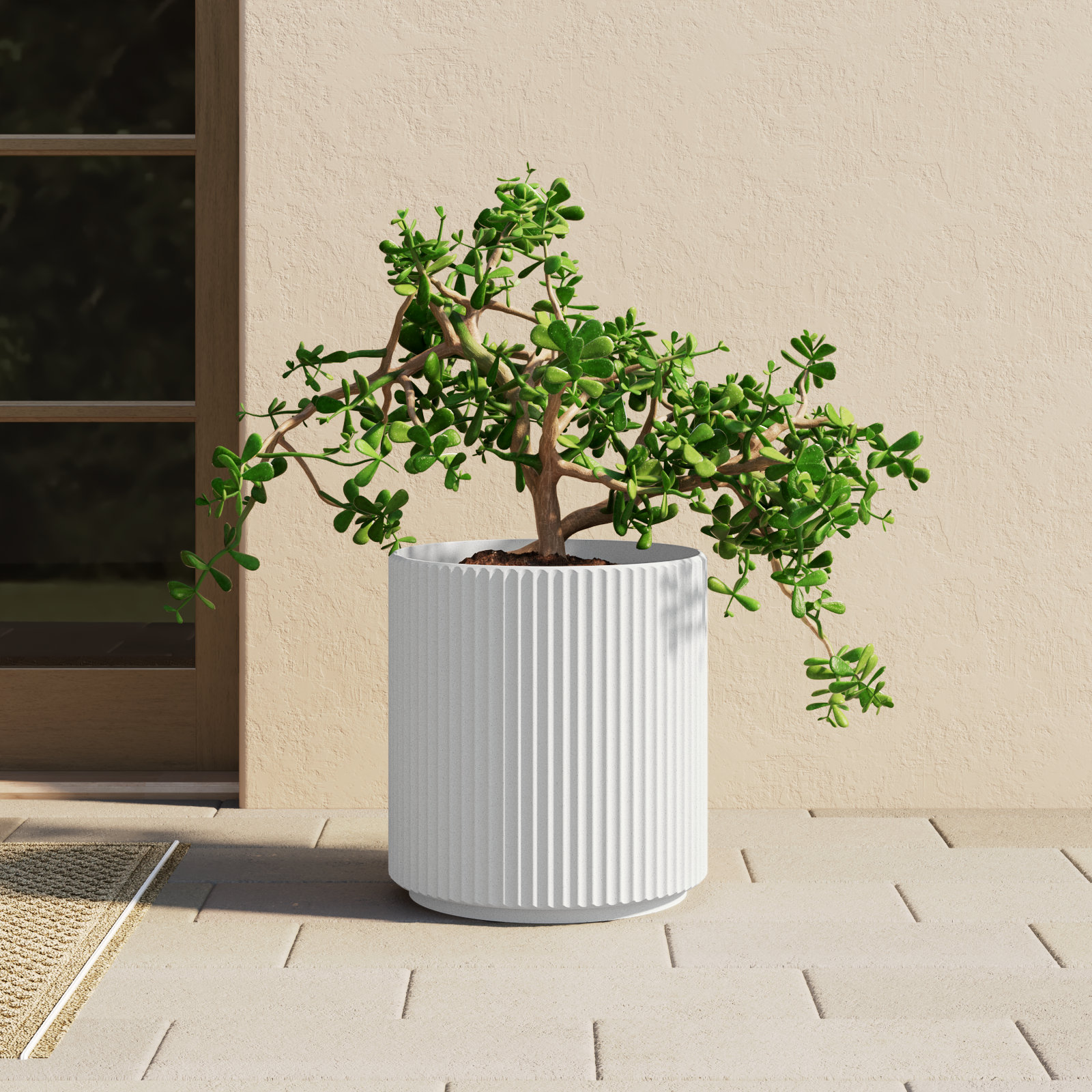 Demi Series Round Planter, 1, White, 19.75" H x 18.5" W x 18.5" D