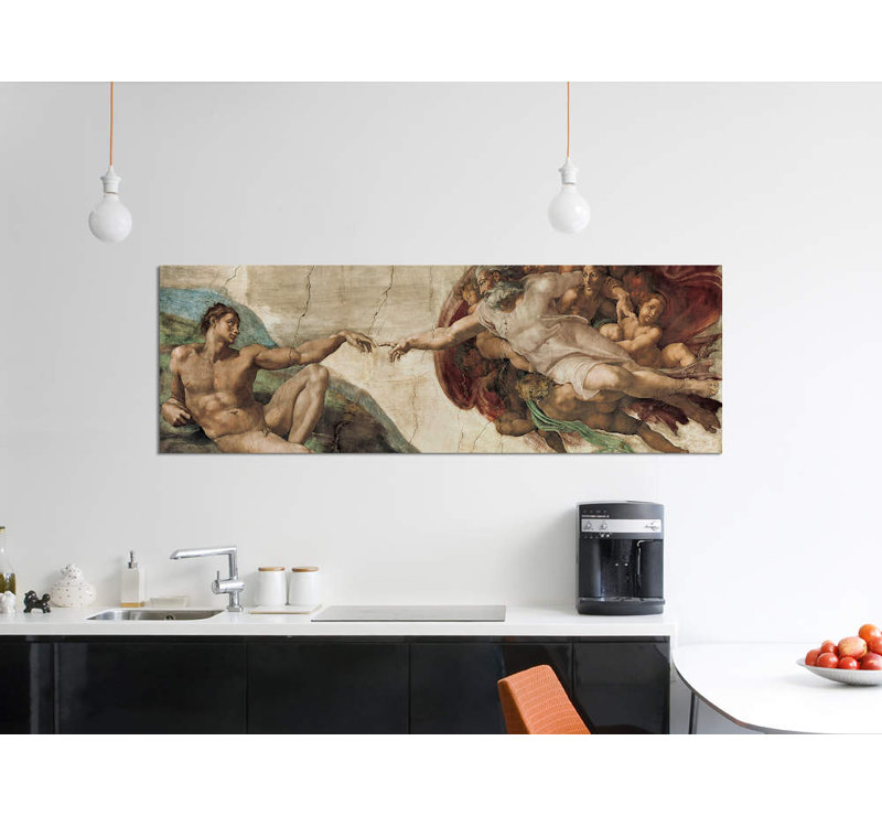 « creazione di adamo » par michelangelo, impression sur toile, H 12 po x l 36 po x P 1,5 po, Toile tendue