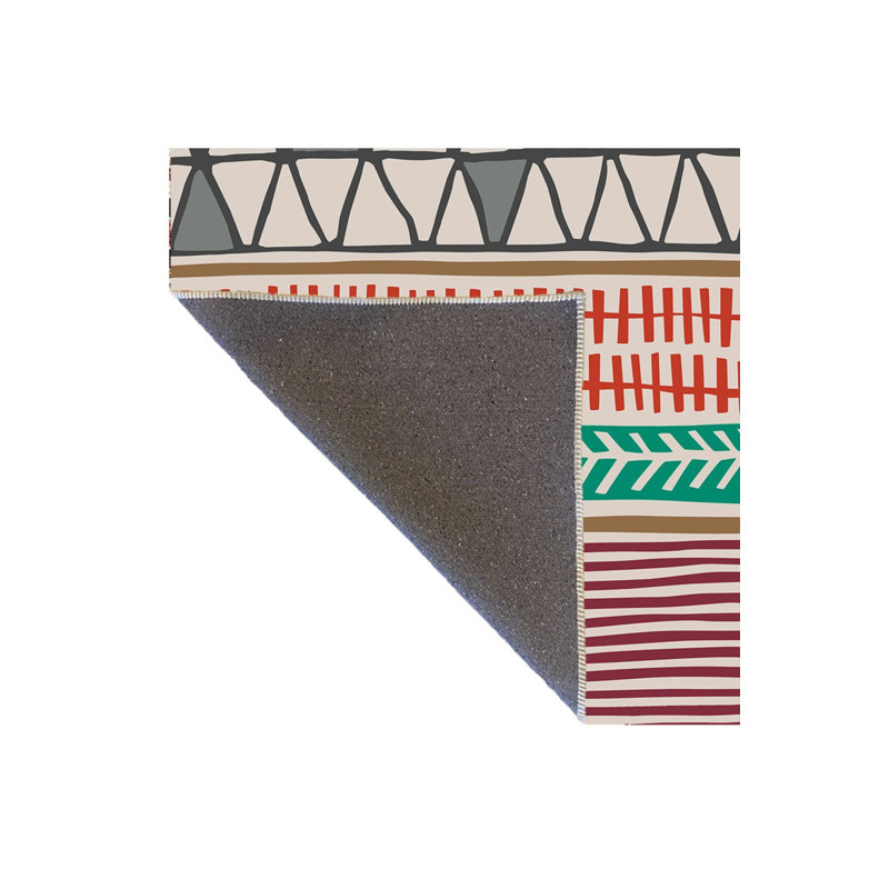 Tapis décoratif lavable à la machine multicolore, Tapis de couloir 4 pi 11 po x 9 pi 10 po inclus