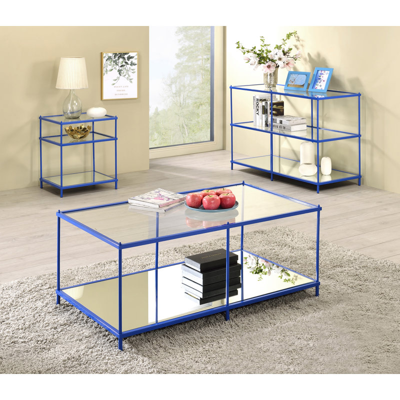 Florentine 3 - Piece Glass Top Living Room Table Set