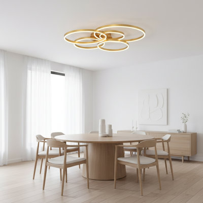 6-Light Flush Mount with Remote Control