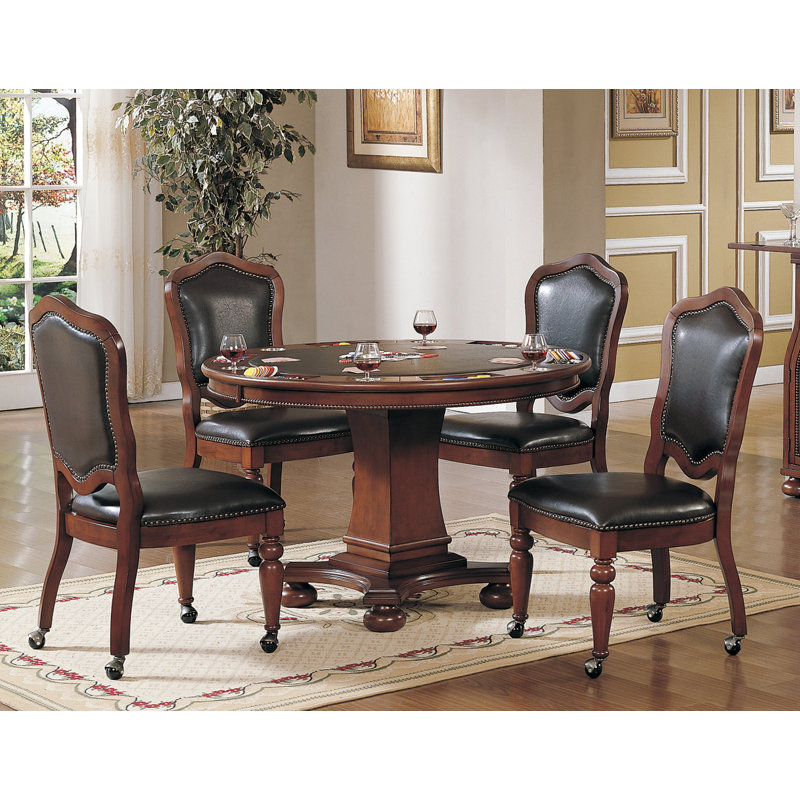 Bellagio Traditional 48" Round Cherry & Walnut Reversible Poker Dining Table
