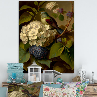 «Hydrangena Blossoming in Retro Colors IV», reproduction sur toile