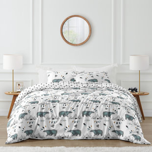 kING SIZE Duvet Cover with 2 Pillowcases Set luxury bear cub free shipping