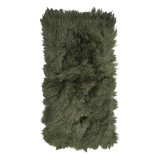 Sheepskin Area Rug in Olive Green