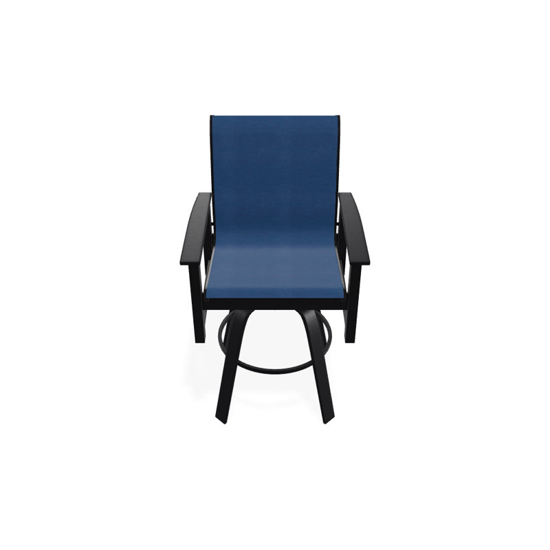 Fauteuil pivotant à hauteur de barre Leeward MGP, Cobalt 35D Sunbrella®, Noir texturé