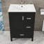 Meuble-lavabo moderne avec lavabo en céramique, 3 tiroirs et armoire à fermeture en douceur-729152613