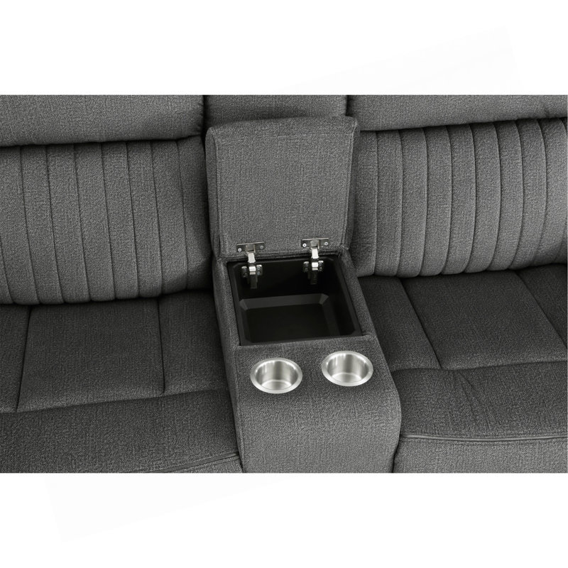 Ensemble de canapés inclinables électriques 3 pièces, canapé et causeuse confortables en peluche, chargement USB, revêtement en bois massif gris anthracite, meubles de salon