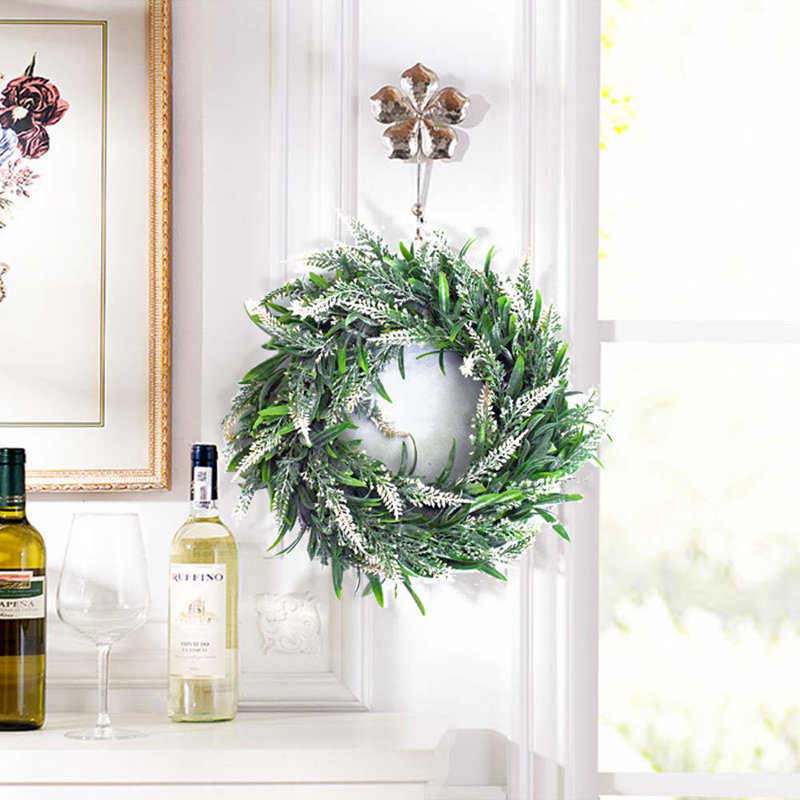 32cm Artificial Lavender Round Door Decoration Wreath