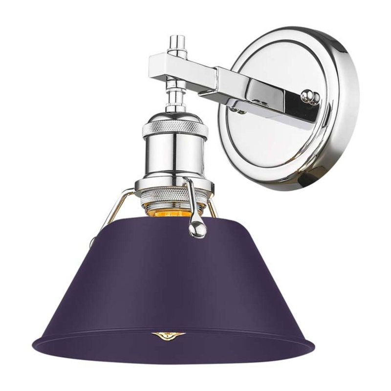 Applique murale Orwell à une lumière - Chrome - Abat-jour violet exotique, Mauve exotique, Chrome, 1 lumières