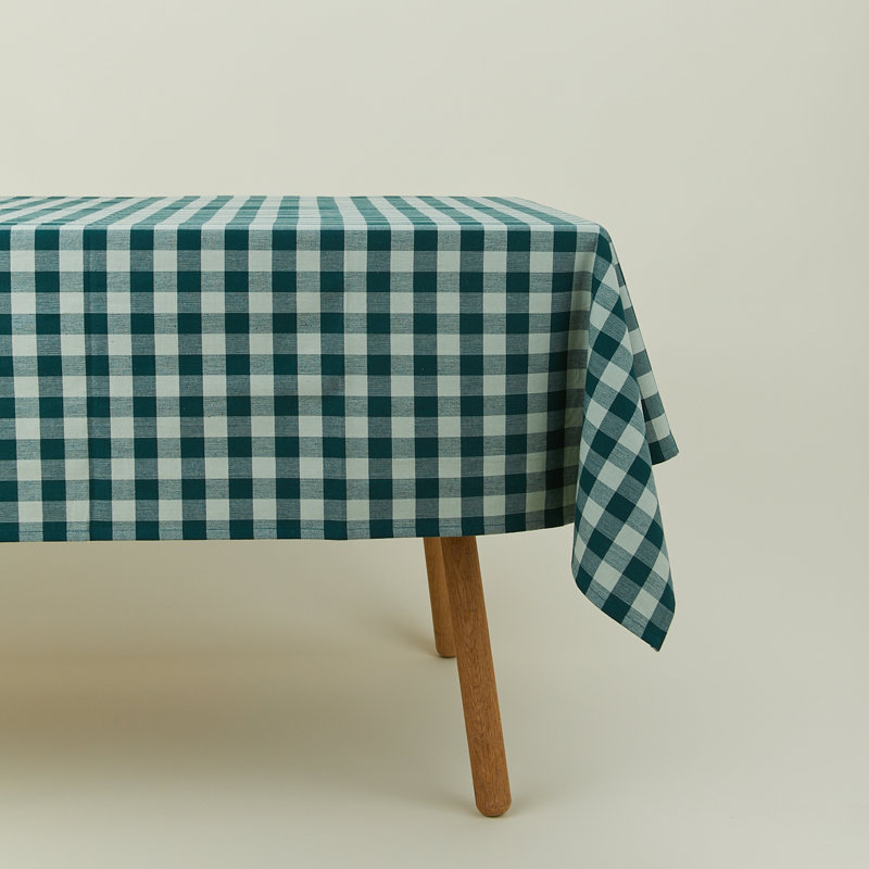 Essential Gingham Tablecloth, Sky/Peacock