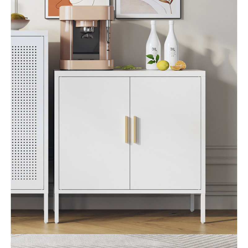 Armoire de rangement en métal durable avec 2 portes et 2 tablettes réglables pour l'espace de garage organisé