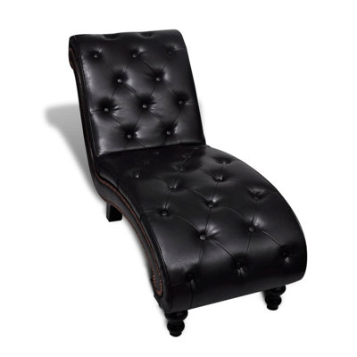 Iancarlo Chaise Longue Brown Faux Leather