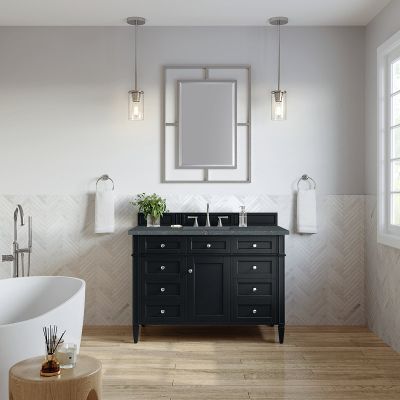 Brittany 48'' W Single Vanity, Black Onyx, Parisien Bleu