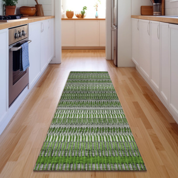 Premium Machine Washable Cerrito AMF589 Green Rug