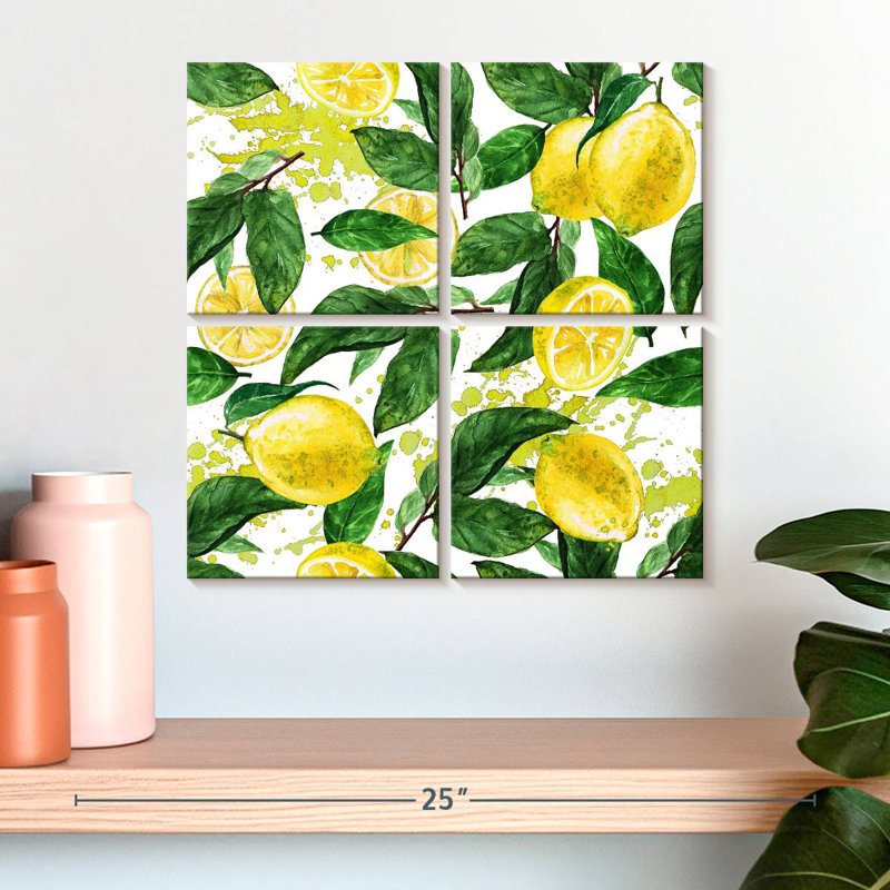 Yarlin Lemon Leaves Pattern, 18" H x 18" W